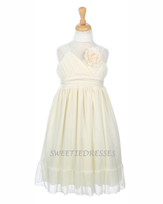 Simple chiffon flower girl dress
