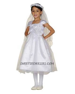 White taffeta girl dress