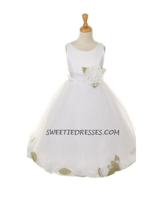 White satin princess girl dress