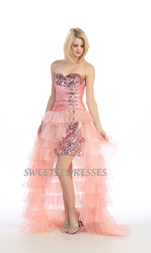 Sweet heart glittered tulle layered prom dress