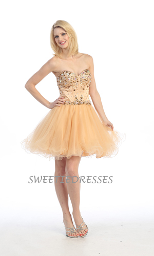 Sweet heart beeded corsette short prom dress