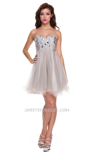Strapless cute sweet heart tulle dress