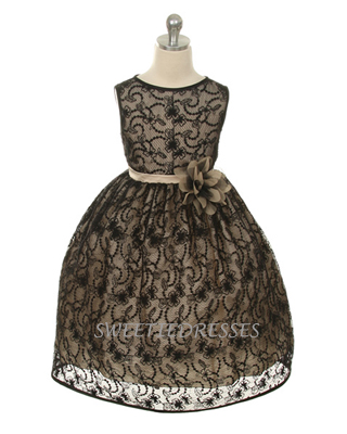Elegnat embroidered lace girl dress