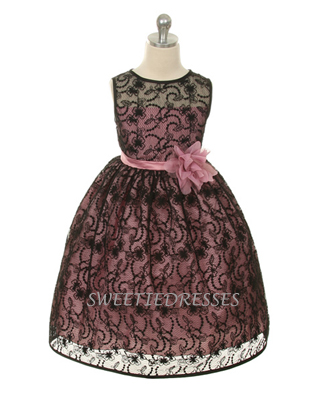 Elegnat embroidered lace girl dress