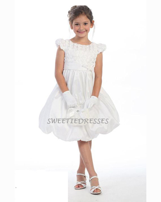 Taffeta rosette girl dress