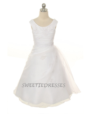 Lovely Embroidered Organza Flower Girl Dress