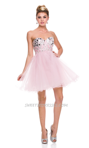 Sweet heart jeweled short dress
