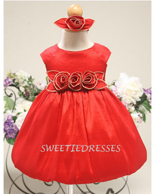 Bubble Style Taffeta Girl Dress