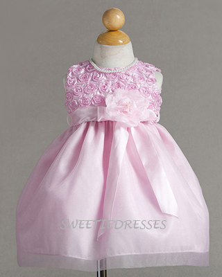 Flower Taffeta Tulle Layered Girl Dress