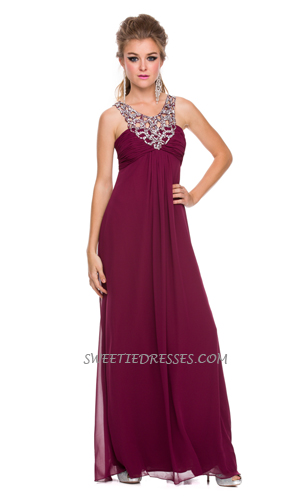 Gorgeous beaded halter long dress