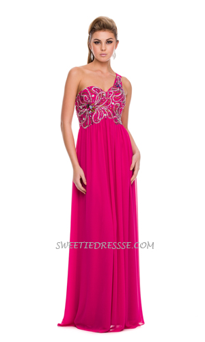 Lovely one shoulder embroided long dress