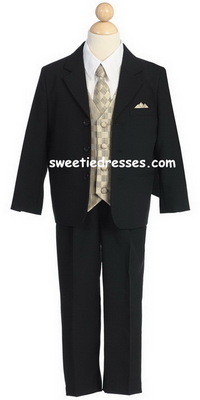 Boy Suit w/Checkered Vest&Tie