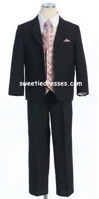 Boy Suit w/Checkered Vest&Tie